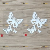 2X White 4 Inches Butterfly Three Decal Vinyl Sticker Car Laptop Window