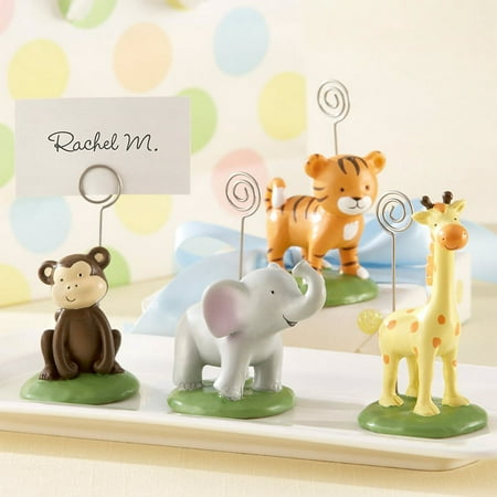 Kate Aspen Born to Be Wild Animal Place Card/Photo Holder - Assorted (6 Set of 4, 24 Pieces) - Table Décor and Displays Table Assignments at Baby Showers and Birthdays