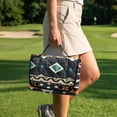thumbnail image 4 of COEQINE Golf Cart Seat Towel Blanket Cover with Handle for Folded Carrying and Storage, Quilted Padding, 4 Storage Pockets, Fit for Most 2 Seat Cart, American Tribal Geometric Gray Orange, 4 of 8