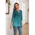 thumbnail image 4 of Zeagoo Quarter Sleeve Tops for Women Tunic Blouses V Neck Tee Shirts Tunics Blouses for Women, 4 of 6