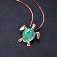 thumbnail image 1 of Collar de ópalo de fuego bohemio para mujer Color plata azul blanco verde con grandes colgantes de tortuga, 1 of 4