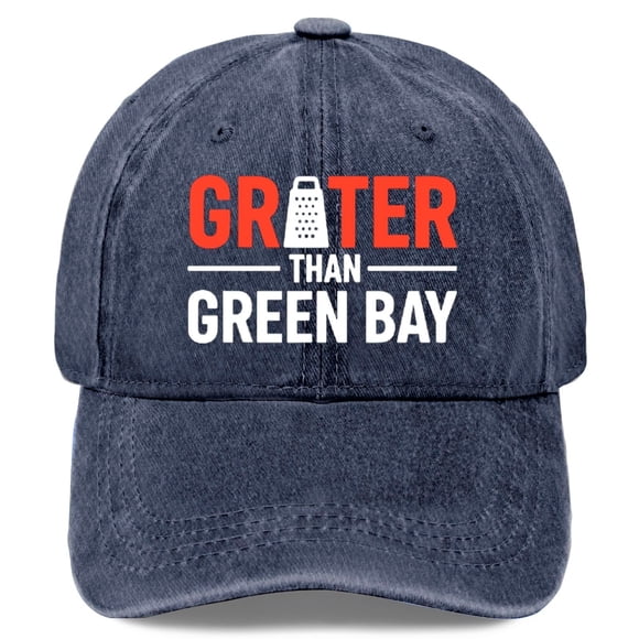JASKFLY Vintage Washed "Grater Than Green Bays" Cheese Grate Hat for Men Football Fan Vintage Cap