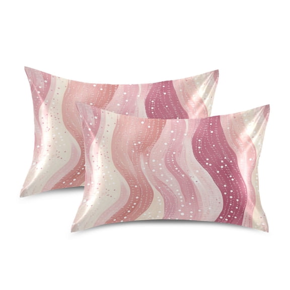 Yayeee Pillowcase Standard Size Set of 2 Satin Wrinkle Resistant Pillow Case, Soft Brown Pattern