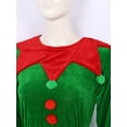 thumbnail image 6 of TiaoBug Womens 6Pcs Christmas Elf Santa Helper Costume Full Set Adult Xmas Holiday Party Cosplay Outfits Green 180, 6 of 8