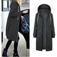 thumbnail image 3 of Style Sortie Automne Hiver Femmes Chaud à Fermeture Éclair Ouvert Boîte de Nuit Long Manteau Veste Hauts Vêtements de Sortie Chandail à Capuchon Vêtements de Sortie Chandail à Capuche m, 3 of 6