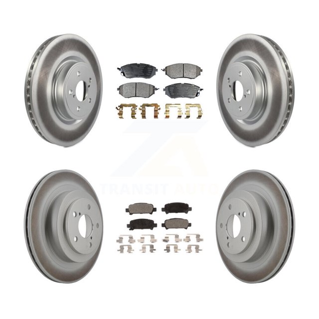 Transit Auto Front Rear Coated Disc Brake Rotors and Semi-Metallic Pads Kit for Car Subaru Legacy KGF-100900