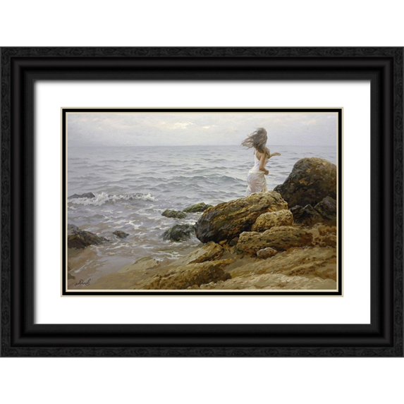 Adamov, Alexey 14x11 Black Ornate Wood Framed with Double Matting Museum Art Print Titled - Mermaid