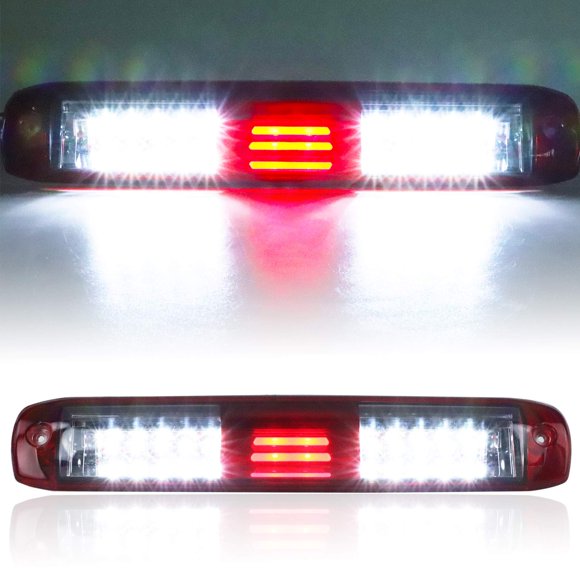 Tresound for 99-07 Chevrolet (Chevy) Silverado GMC Sierra 1500 2500 3500 HD Classic, LED Third 3rd Brake Light Rear Cargo Lamp High Mount Stop light Chrome Housing (Red)