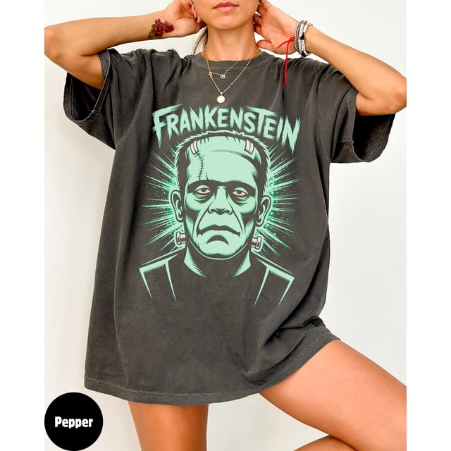 Chemise Rétro Frankenstein, Tenues d'Halloween, T-Shirt de la Saint-Patrick - Noir - m