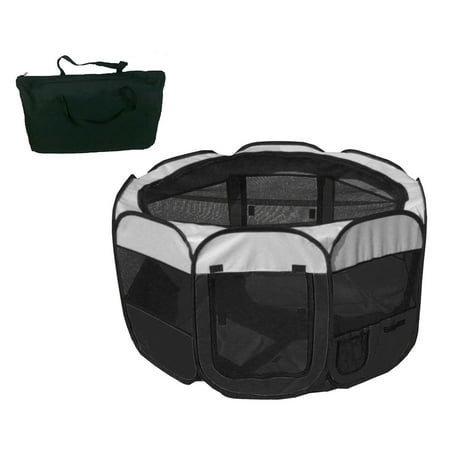 UPC: 0858342061032 | Pet Life ® All-Terrain Lightweight Easy Folding Wire-Framed Collapsible Travel Pet Dog Playpen crate