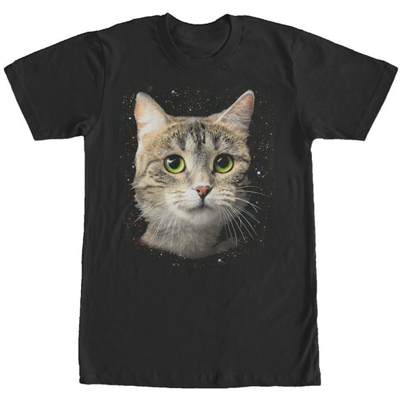 Men's Lost Gods Cat in Space  Graphic Tee Black X Large