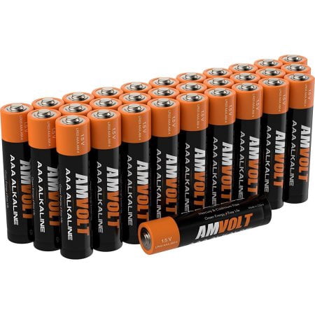 28 Pack AmVolt AAA Batteries Premium LR3 Alkaline Battery 1.5 Volt Non Rechargeable Batteries for Watches Clocks