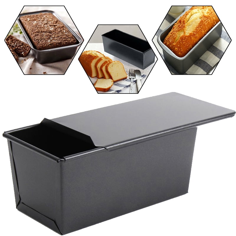 Loaf Tin Cake Pan with Lid Oven Bakeware Metal Nonstick Coated Baking Bread Tray 
