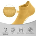 thumbnail image 3 of 8 Pairs Yellow Ankle Socks Women's Thin Athletic Running Low Cut No Show Sport Socks With Heel Tab, 3 of 7