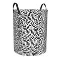 thumbnail image 2 of Balery Weave Geometric Round Laundry Basket with Handles Waterproof Freestanding Laundry Hamper for Clothes Toys in the Dorm and Family-Small, 2 of 8