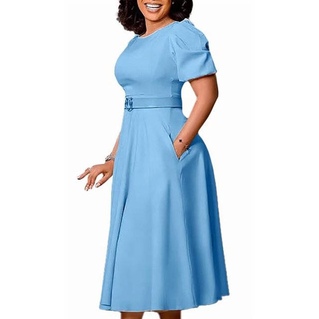 Robe de Travail pour Femme, Robe Sirène Froncée Plissée Robes de Mariage Robe Trapèze