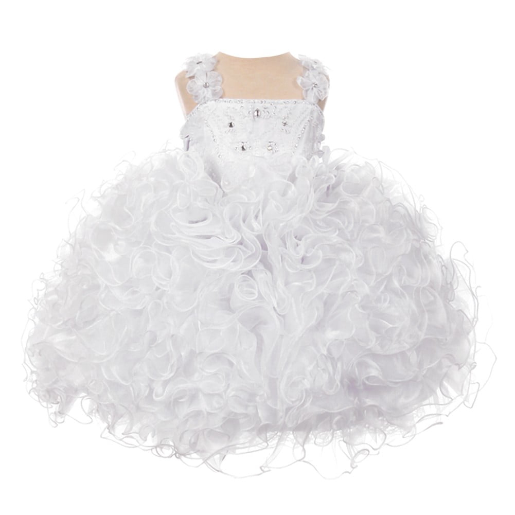 girls white pageant dress