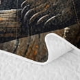 thumbnail image 5 of Castle Fairy Rustic Oil Painting Bear Twin Quilt Set for Teens,Vintage Wooden Plank Forest Twin Coverlet Set,Brown Black Orange, 5 of 7