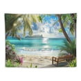 thumbnail image 5 of ONETECH Beach Landscape Tapestry, Tropic Ocean Sea Island Palm Tree Seaside Tapestries for Living Room Summer Window Wall Hanging, 5 of 6