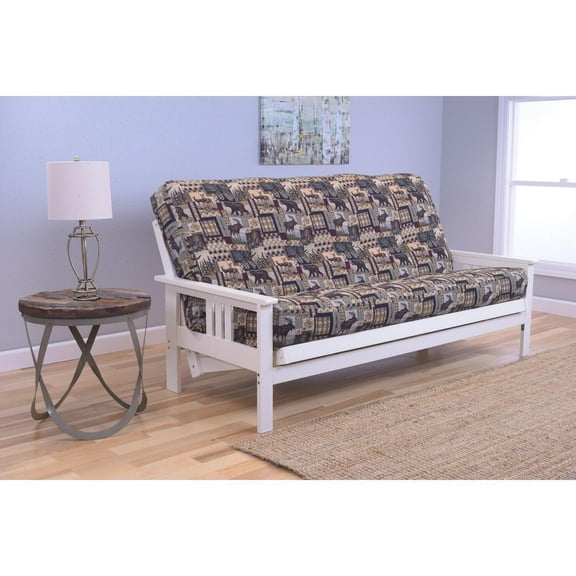 Full Size Futon Frame Sofa Bed - Hardwood Mission Style - Lakeside Living Decor