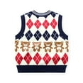 thumbnail image 2 of Toddler Little Girls Sweater Vest Knitted Sleeveless Button Down V-Neck Knitwear Sleeveless Sweater for Spring Autumn Winter, 2 of 6