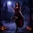 thumbnail image 2 of HOWPAY Halloween Dresses For Women Gothic Swallow Tail Dress Vampire Bride Style Vintage Dark Fancy Outfit For Cosplay Masquerade Wedding Theme Party Halloween Costumes L, 2 of 9
