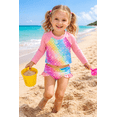 thumbnail image 4 of Toddler Girls Rash Guard Sets with Bikini Bottoms Swimwear（4-7Y）, 4 of 5