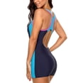 thumbnail image 4 of Ketyyh-chn99 Maillots de Bain pour Femmes Robe de Bain pour Femmes Contrôle du Ventre une-Pièce Froncée Échancrée Maillot de Bain Contrôle du Ventre Bleu,38, 4 of 4