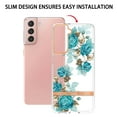 thumbnail image 5 of Allytech Galaxy S21 Case, Flower Series Clear Crystal Rubber TPU Back Cover Anti-yellow Shockproof Heavy Duty Protection Antis-scratch Case Cover for Samsung Galaxy S21, Green Flower, 5 of 5
