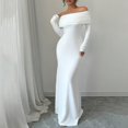thumbnail image 6 of Aellinatey Women's Long Sleeve Off The Shoulder Bodycon Dress Elegant Maxi Dress Cocktail Prom Dresses, 6 of 7