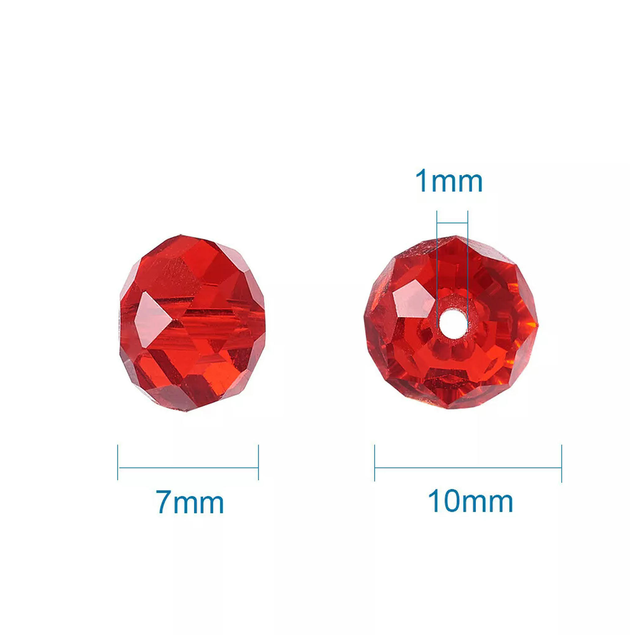 U8MO 200pcs 10mm Faceted Rondelle Transparent Glass Beads Loose Spacer Beads Crafting