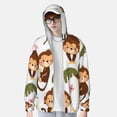 thumbnail image 4 of Daiia Monkeys Swinging from Palms UPF 50+ Sun Protection Hoodie Jacket Lightweight Long Sleeve Sun Shirt for Women Men with Pocket Hiking Outdoor-X-Large, 4 of 9