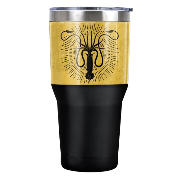 Game of Thrones Greyjoy Sigil Stainless Steel Tumbler 30 oz Coffee Travel Cup, Vacuum Insulated & Double Wall with Leakproof Sliding Lid