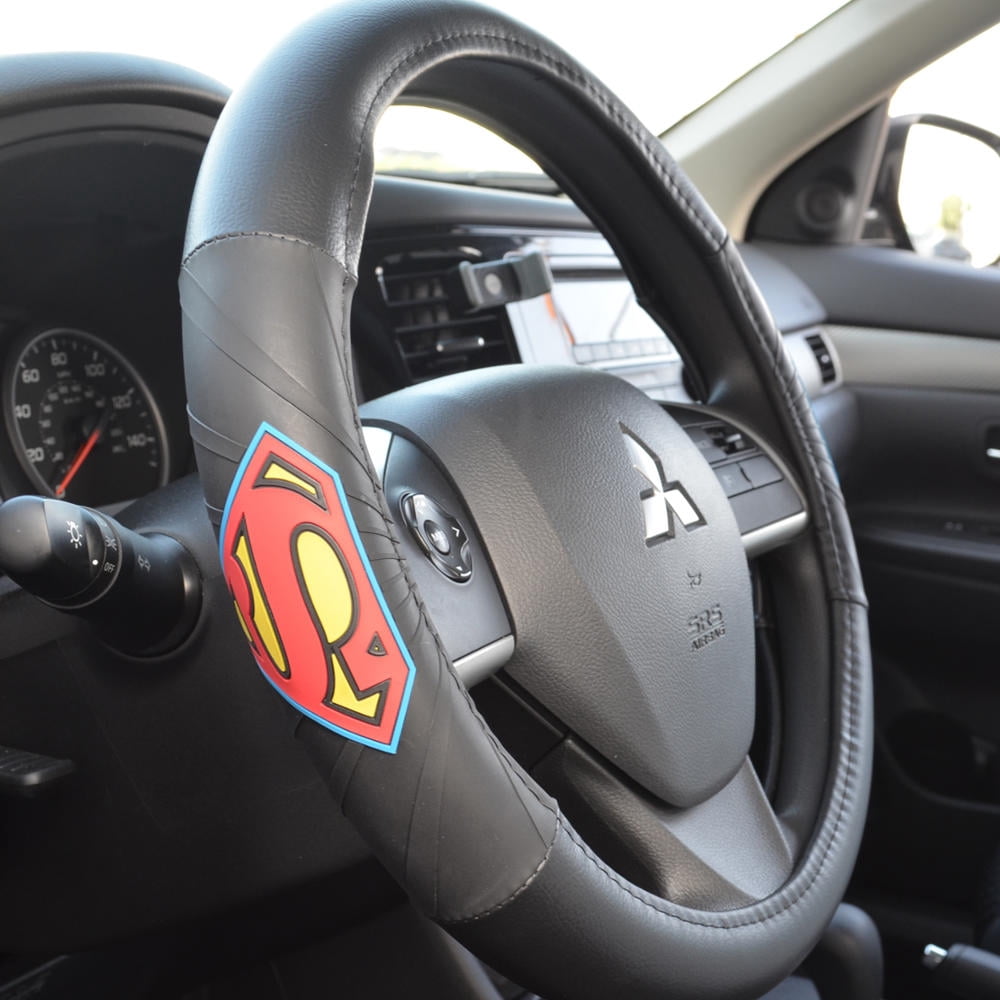 Superman Car Steering Wheel Cover - Comfort Grip Superhero Car Accessories, Universal Fit for Steering Wheels Between 14.5"-15.5"
