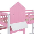 thumbnail image 6 of Kumix Twin over Twin Bunk Bed with Slide, Castle Style Bunk Bed with 2 Drawers 3 Shelves, Full Length Guardrail and Storage Staircase for Teens Adults, Wood Bunk Bed for Bedroom, Pink, 6 of 7
