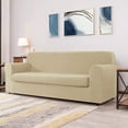 thumbnail image 2 of CHUN YI Stretch 2 Piece Houndstooth Sofa Slipcover Couch Cover,Ivory White,Sofa, 2 of 6
