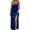 Dark Blue, variant on Women's Sexy Backless Satin Maxi Dress V-Neck Sleeveless Side Slit Graduation Party Gown
