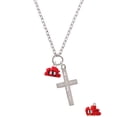 thumbnail image 2 of Delight Jewelry Resin Red Crab I Have Plans for You Engraved Cross Zoey Necklace, 28", 2 of 4