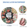 thumbnail image 3 of Shower Caps,Pioneer Flower Floral Print Pattern Waterproof Shower Cap for Women 4 Pieces,Double Reusable Hair Cover for Shower PEVA Elastic Stretch Hem, 3 of 7