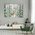 thumbnail image 2 of ONETECH Winter Forest Tapestry Christmas Snowy Scene Deer Red Crested Bird Pine Tree Snowflake Watercolor Xmas Holiday Rustic Nature Wall Hanging Art Home Decor for Living Room Bedroom Dorm, 2 of 7