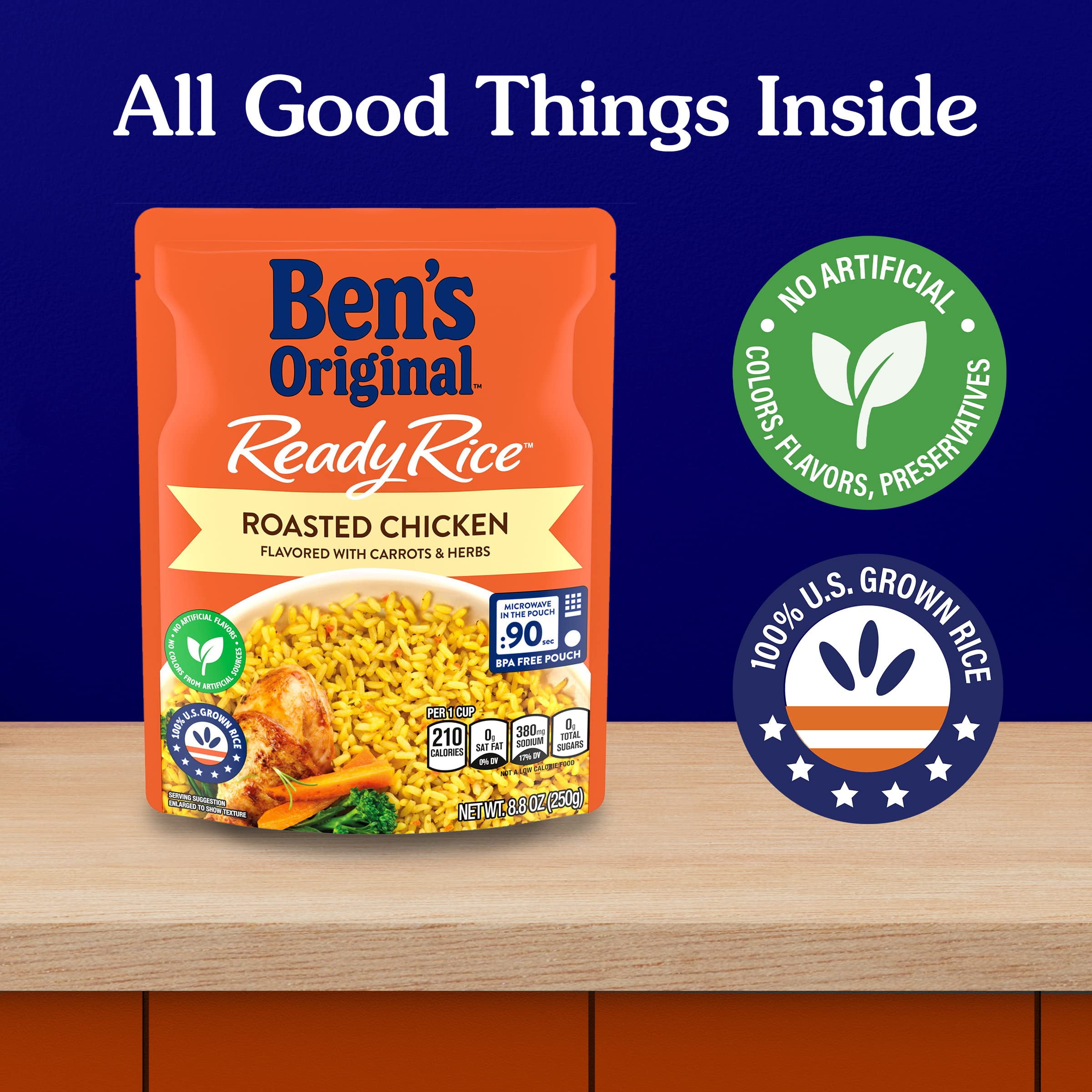 Ben's Original Roasted Chicken Ready Rice 8.8 oz (Pack of 8)