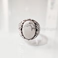 thumbnail image 3 of Howlite Mans Ring, Natural Howlite Ring, White Turquoise, Silver Jewelry, 925 Silver Ring, Birthday Gift, Heavy Mens Ring, Arabic Design, Ottoman Style Ring, Christmas, Turkey Mens Signet Ring, 3 of 7