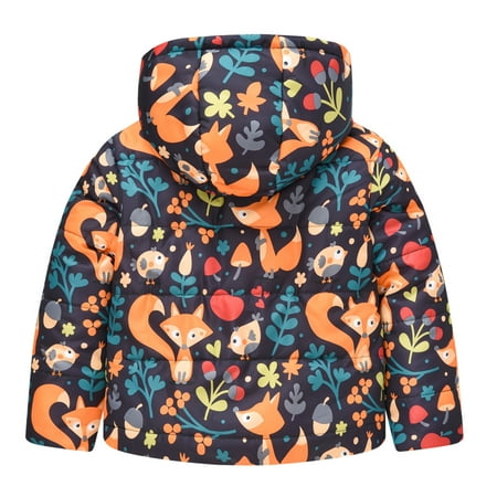 

dmqupv Toddler Boys Girls Winter Animal Cartoon Dinosaur Prints Coat Hooded Jacket Thicken Windproof Baby Boy Winter Coat Coat Brown 3-4 Years