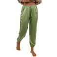 thumbnail image 4 of ABPHQTO Joggers casuales con bolsillo con cordón verde de mujer, 4 of 5