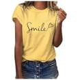 thumbnail image 4 of Chemises pour Femmes Décontractées Imprimé Floral Manches Courtes Blouse Hauts Femmes Jaune S, 4 of 7