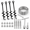 Black, variant on 4 18" Fully Welded Ground Anchors Shed Kit With 1/8" Galvanized Cable & Turnbuckles Carabiners Heavy Duty Earth For Sheds Trees T