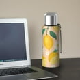 thumbnail image 5 of 20 Oz Lemon Coffee Tumbler Double Wall Insulated Stainless Steel Water Bottle | Metal Reusable Thermoses Flask with Cup Cap | Leak & Sweat Proof with Anti-Dust Lid, 5 of 7
