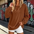 thumbnail image 2 of VBVC Women's Corduroy Crew Neck Sweatshirt , Ladies' Loose Fit Long Sleeve Pullover , Casual Fall Winter Tops For Women, S-2XL, 2 of 9