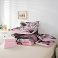 thumbnail image 6 of jejeloiu Aesthetic Geometric Art Twin Bedding Sets 7-Piece,Geometric Lines Bedding Comforter Set,Pink Black Gray Sheet Sets,Lightweight Room Decor Reversible, 6 of 8