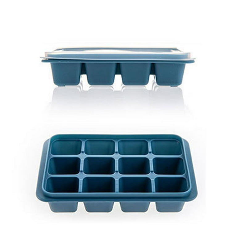 Square Plum Ice Cream Mold Silicone Ice Tray Household Double Layer Ice  Cubes Box with Lid Space Saving kitchen Tools - AliExpress